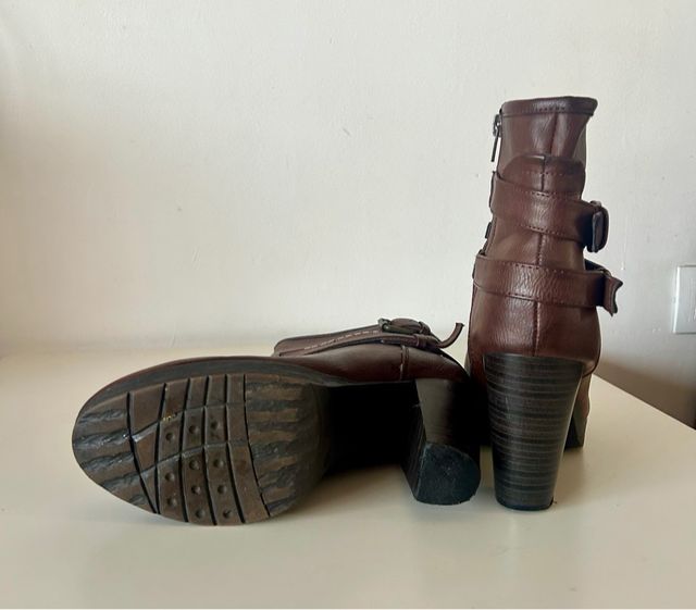 Botines Marrón Tacon Mujer