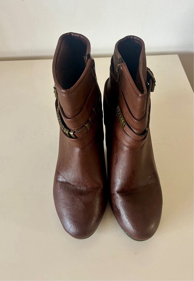 Botines Marrón Tacon Mujer