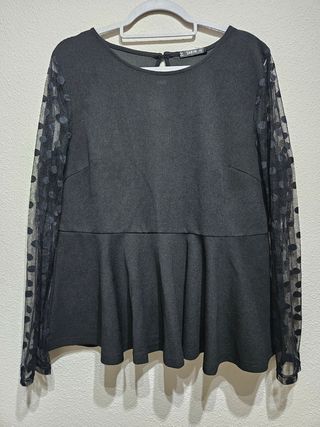 Blusa negra SHEIN peplum 1XL