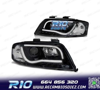 FAROS LED PARA AUDI A6 01-04 LUZ DIURNA NEGRO