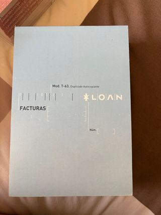 talonario de facturas Mod. T- 63. 8 unidades
