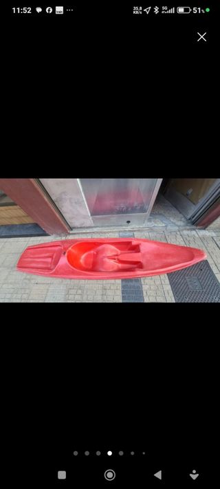 Kayak piragua roja individual