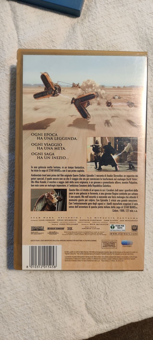 videocassetta VHS film "star wars - episodio 1"
