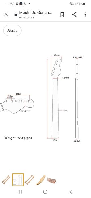 Mástil/cuello guitarra 