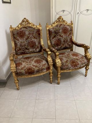 2 Sedie Antiche in legno dorato
