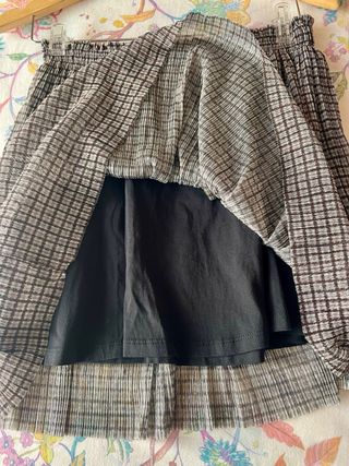 Falda con vuelo Zara S - morado, plata.