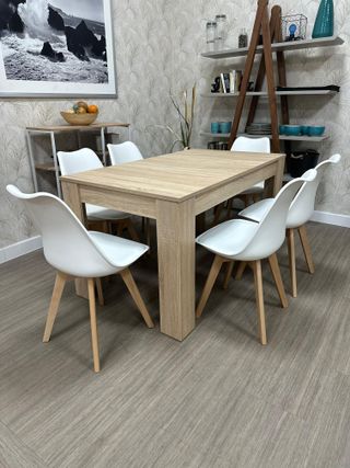 Mesa Comedor Nórdica 6 Sillas