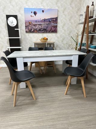 Mesa Comedor Nórdica 6 Sillas