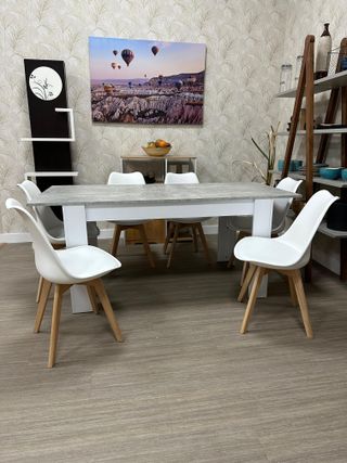 Mesa Comedor Nórdica 6 Sillas