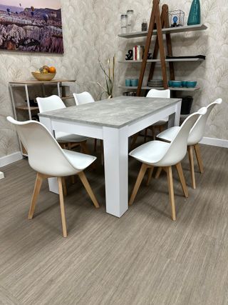 Mesa Comedor Nórdica 6 Sillas