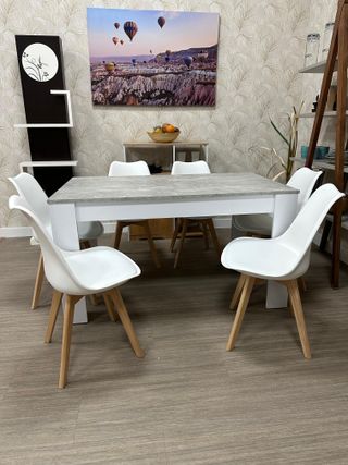 Mesa Comedor Nórdica 6 Sillas