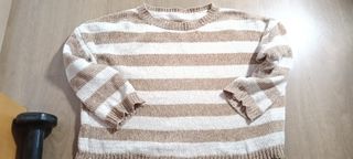 Jersey rayas beige-marrón