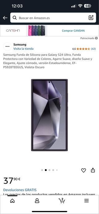 Funda Silicona Samsung Galaxy S24 Ultra