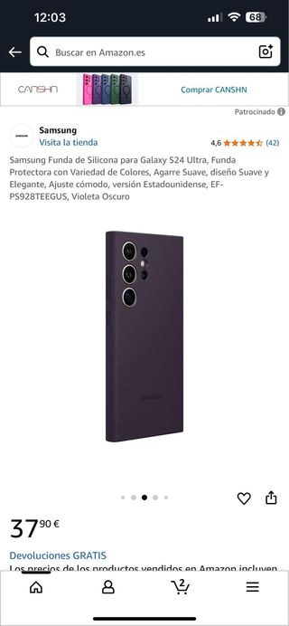 Funda Silicona Samsung Galaxy S24 Ultra