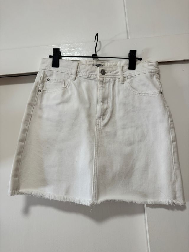 Minifalda vaquera blanca Pimkie