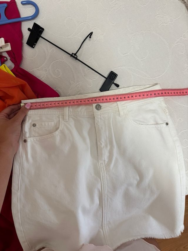 Minifalda vaquera blanca Pimkie