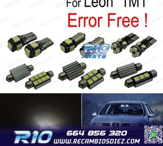 KIT 15 BOMBILLAS LED INTERIOR PARA SEAT LEON 1 M 1 99-06