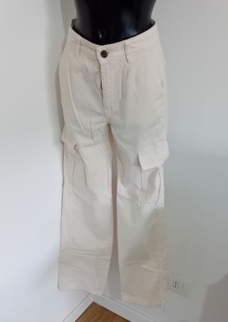 Pantaloni cargo Stradivarius beige XS/34