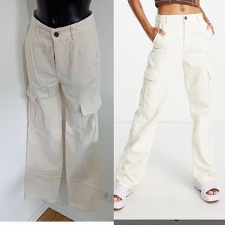 Pantaloni cargo Stradivarius beige XS/34