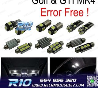 KIT 15 BOMBILLAS LED INTERIOR PARA VOLKSWAGEN VW GOLF 4 MK4 