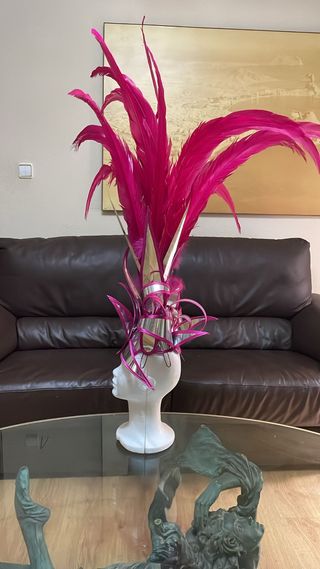 Tocado Carnaval plumas rosa