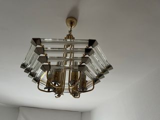 Lampara techo cristal dorada