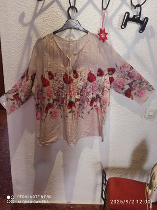 Blusa PUNTO ROMA amapolas 7XL