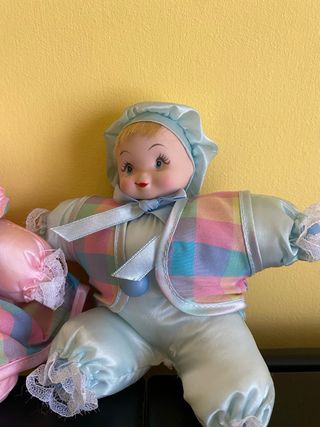 2 Bambole in Tessuto e Ceramica