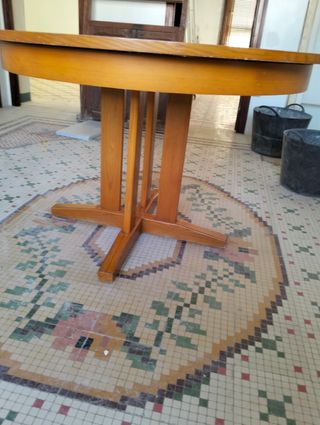 Mesa redonda extensible madera