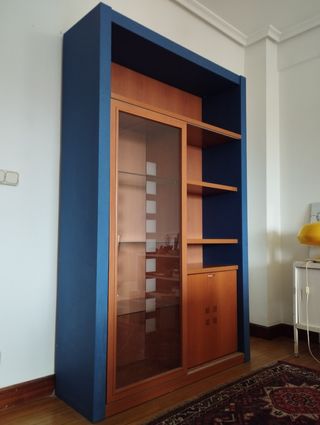Mueble salón madera - vitrina