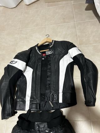 Traje moto cuero berik