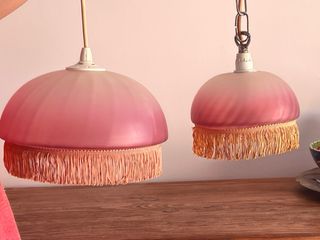 Lámpara vintage cristal rosa