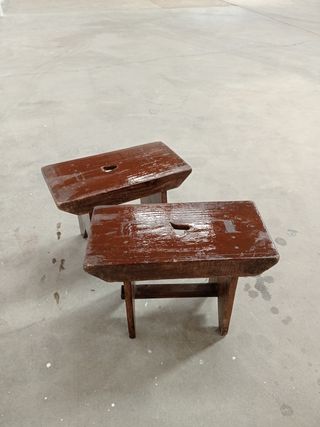 Banquetas antiguas madera maciza
