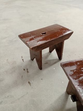 Banquetas antiguas madera maciza