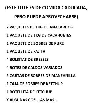 LOTE DE ALIMENTOS X MUDANZA EN VILANOVA