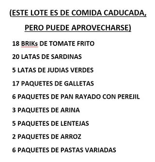 LOTE DE ALIMENTOS X MUDANZA EN VILANOVA