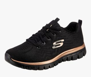 Zapatillas Skechers negras y doradas talla 40