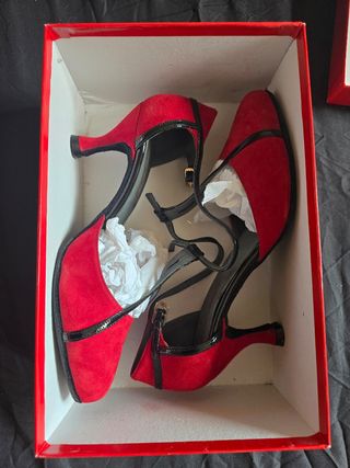 Zapatos Rosso Latino baile salón rojos