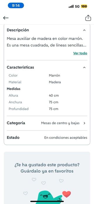 Mesa madera marrón - Cómoda