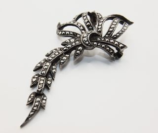 Antica spilla Art Deco argento marcasite