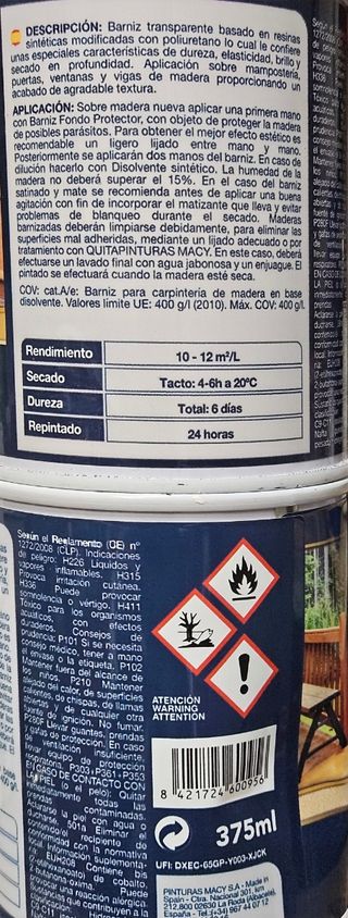 Barniz Uretanado Macy - Mate & Brillo 2uds