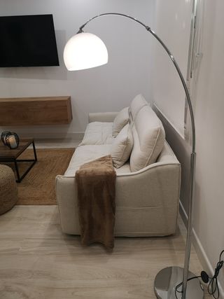 Sofá 3 plazas beige de lino