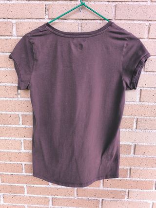 SOLOenMANO:Camiseta marrón chocolate-48(poca talla