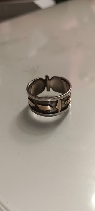 Anillo vintage plata oro egipcio