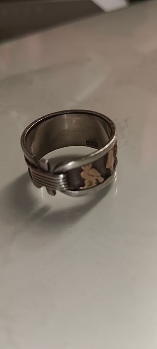 Anillo vintage plata oro egipcio