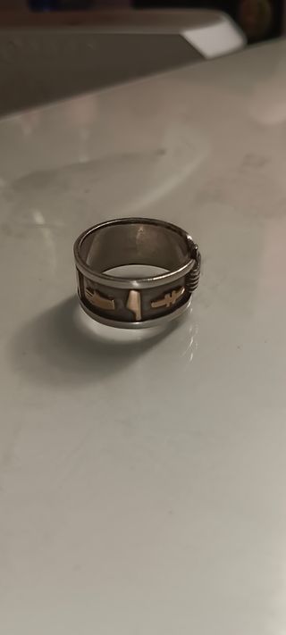 Anillo vintage plata oro egipcio