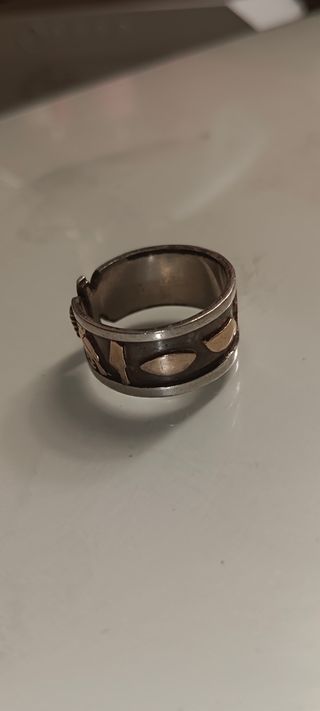 Anillo vintage plata oro egipcio