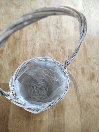 Cestino vimini bianco shabby chic