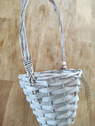 Cestino vimini bianco shabby chic
