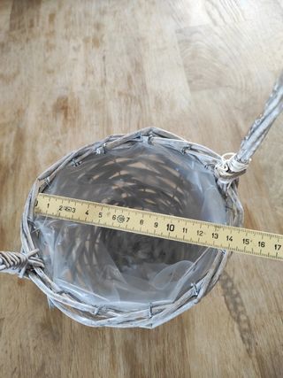 Cestino vimini bianco shabby chic